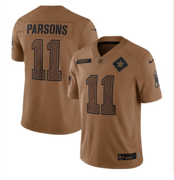 Men Nike #11 Parsons Brown Dallas Cowboys 2023 Salute To Service Retired Player Limited Jersey